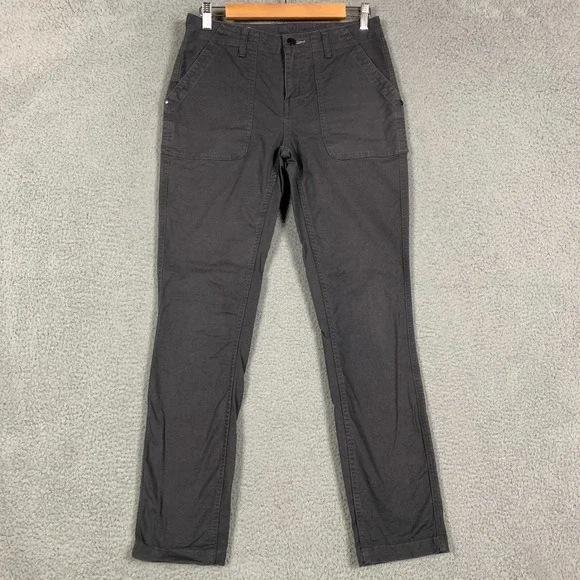 STIO Rivet Utility Pants Women's 4 Basalt Grey Canvas Straight Organic Cotton - Picture 1 of 14